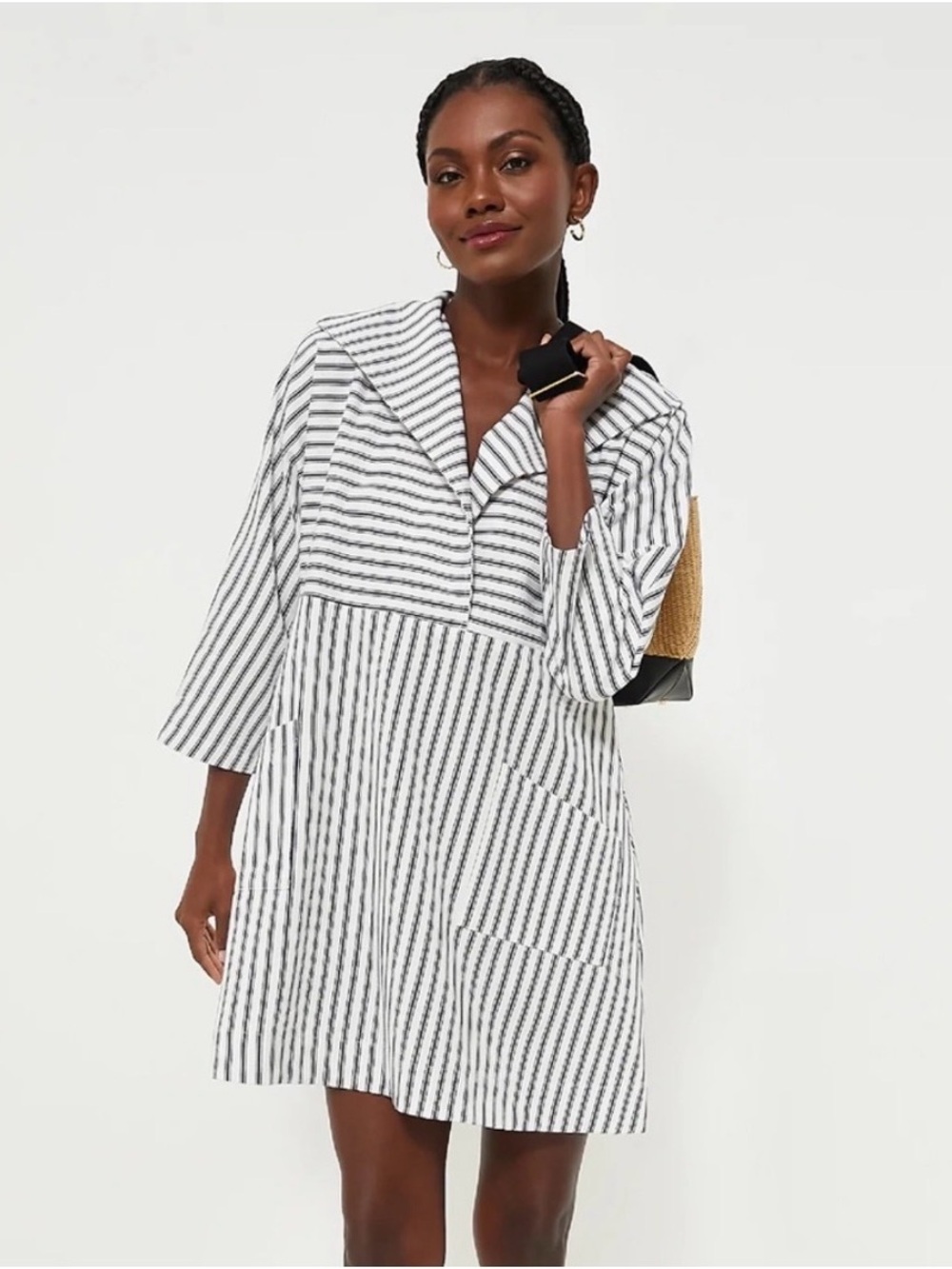 Tuckernuck Navy Pinstripe 100% Cotton Sloane Dress